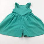 Emerald Green Cotton Twill Playsuit - Girls 2-3 Years