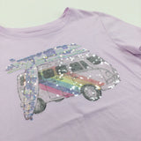 Sequins Camper Van Lilac T-Shirt - Girls 8-9 Years