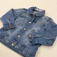 'Kind = Cool' Mid Blue Denim Jacket - Girls 2-3 Years