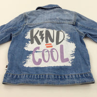 'Kind = Cool' Mid Blue Denim Jacket - Girls 2-3 Years