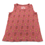 Patterned Dark Coral Pink Vest Top - Girls 10-11 Years