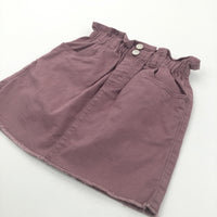 Deep Brown Cotton Twill Skirt - Girls 8-9 Years