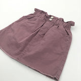 Deep Brown Cotton Twill Skirt - Girls 8-9 Years