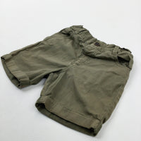 Khaki Green Shorts With Adjustable Waist - Boys 2-3 Years
