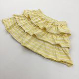 Yellow & White Striped Layered Jersey Skirt - Girls 5-6 Years