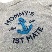 'Mommy's 1st Mate…' Anchor Mottled Grey T-Shirt - Boys 0-3 Months