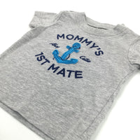'Mommy's 1st Mate…' Anchor Mottled Grey T-Shirt - Boys 0-3 Months