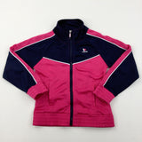 Pink & Navy Tracksuit Top - Girls 5-6 Years