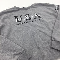 'Los Angeles USA' Grey Lightweight Sweatshirt - Girls 12-13 Years