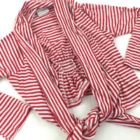 Drape Front Red & White Stripe Cardigan  - Girls 3-4 Years