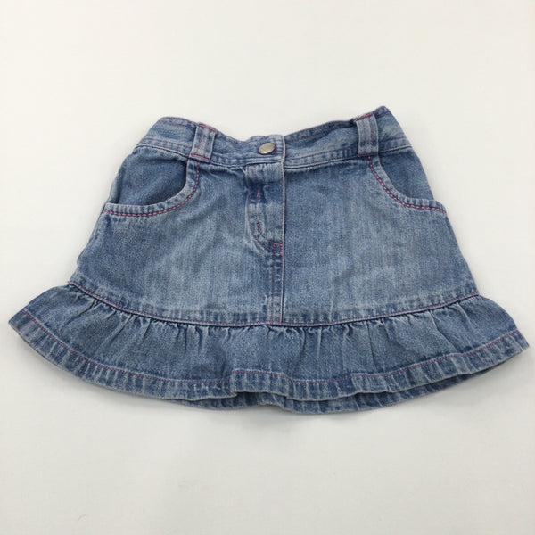 Light Blue Denim Skirt - Girls 9-12 Months