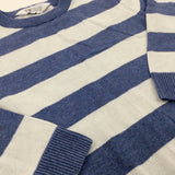 Blue & White Striped Knitted Jumper- Boys 3-4 Years