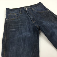 Dark Blue Denim Long Shorts/Cropped Trousers - Boys 11-12 Years
