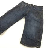 Dark Blue Denim Long Shorts/Cropped Trousers - Boys 11-12 Years