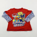 'Super Pup Heroes!' Paw Patrol Red Long Sleeve Top - Boys 3-4 Years