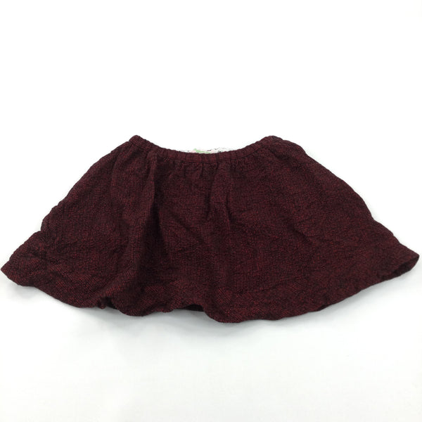 Black & Red Mottled Thick Cotton Skirt - Girls 11-12 Years