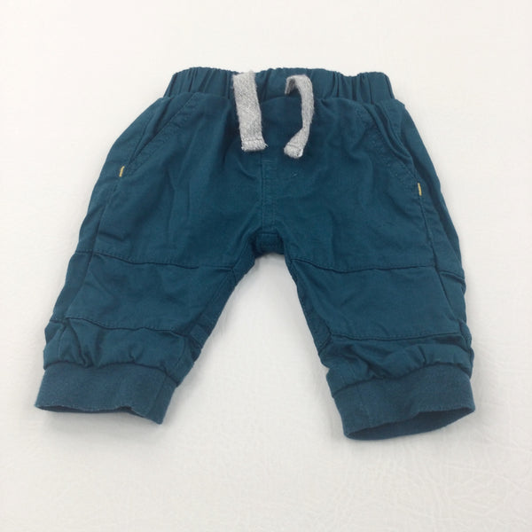 Teal Lined Cotton Trousers - Boys Newborn