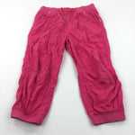 Pink Cotton Pull On Cropped Trousers - Girls 11-12 Years