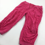 Pink Cotton Pull On Cropped Trousers - Girls 11-12 Years