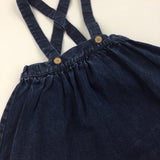 Dark Denim Skirt with Braces - Girls 3-4 Years