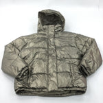 Gold Shiney Padded Coat with Hood - Girls 11-12 Years