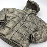 Gold Shiney Padded Coat with Hood - Girls 11-12 Years