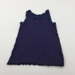 Spotty Pink & Navy Vest Top - Girls 8-9 Years