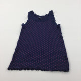 Spotty Pink & Navy Vest Top - Girls 8-9 Years