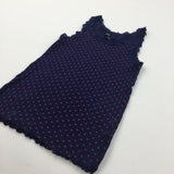 Spotty Pink & Navy Vest Top - Girls 8-9 Years