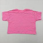 Pink Striped Cropped T-Shirt - Girls 5-6 Years