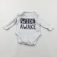 'Wide Awake' White Long Sleeve Bodysuit - Boys/Girls Newborn