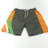 Khaki, Orange, White & Green Swimming Shorts - Boys 18-24 Months