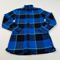 Navy & Blue Checked Brushed Cotton Shirt - Boys 9 Years