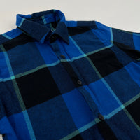 Navy & Blue Checked Brushed Cotton Shirt - Boys 9 Years