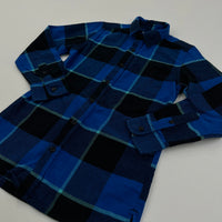 Navy & Blue Checked Brushed Cotton Shirt - Boys 9 Years