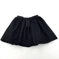 Black Lined Cotton Skirt - Girls 6 Years