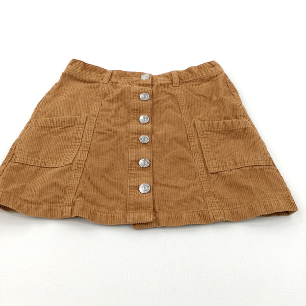 Tan Cord Skirt with Adjustable Waistband - Girls 9-10 Years