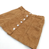 Tan Cord Skirt with Adjustable Waistband - Girls 9-10 Years