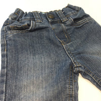 Mid Blue Denim Shorts with Adjusable Waistband - Boys 12-18 Months