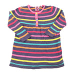Colourful Stripes Navy Long Sleeve Dress - Girls 12-18 Months