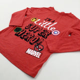 'I'm A Little Super Hero!' Marvel Red Long Sleeve Top - Boys 3-4 Years