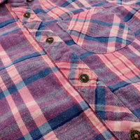 Pink & Blue Checked Long Sleeve Shirt - Girls 5-6 Years