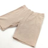 Light Brown Lightweight Cycling Style Jersey Shorts - Girls 9-10 Years