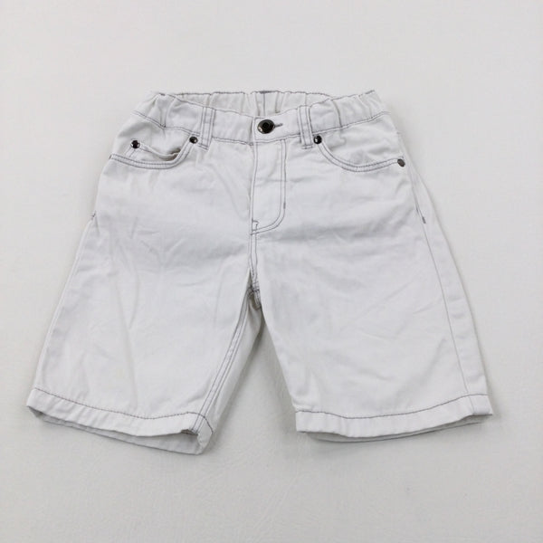 White Shorts With Adjustable Waist - Boys 4-5 Years