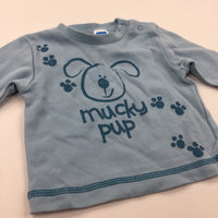'Mucky Pup' Blue Long Sleeve Top - Boys Newborn