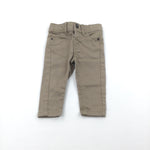 Beige Chino Trousers with Adjustable Waistband - Boys 3-6 Months