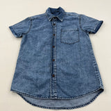 Denim Effect Cotton Shirt - Boys 9-10 Years