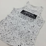 'Limited Ed. 858' Paint Spatter Black & White Vest Top  - Boys 10-12 Years