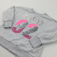 'Brooklyn 92' Sequin Flip Grey Sweatshirt - Girls 9-10 Years