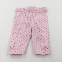 Sparkly Spots Grey & Pink Leggings - Girls 0-3 Months